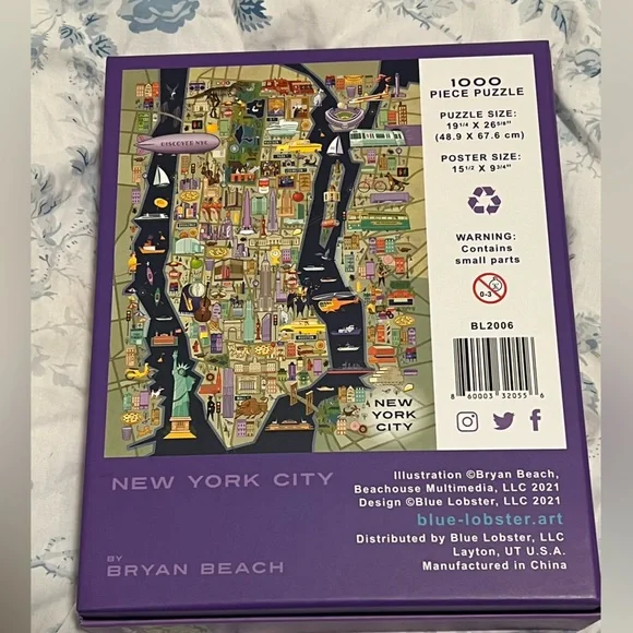 1000 piece NYC lpuzzle - Blue Lobster jigsaw puzzle puzzle - Picture 2 of 5